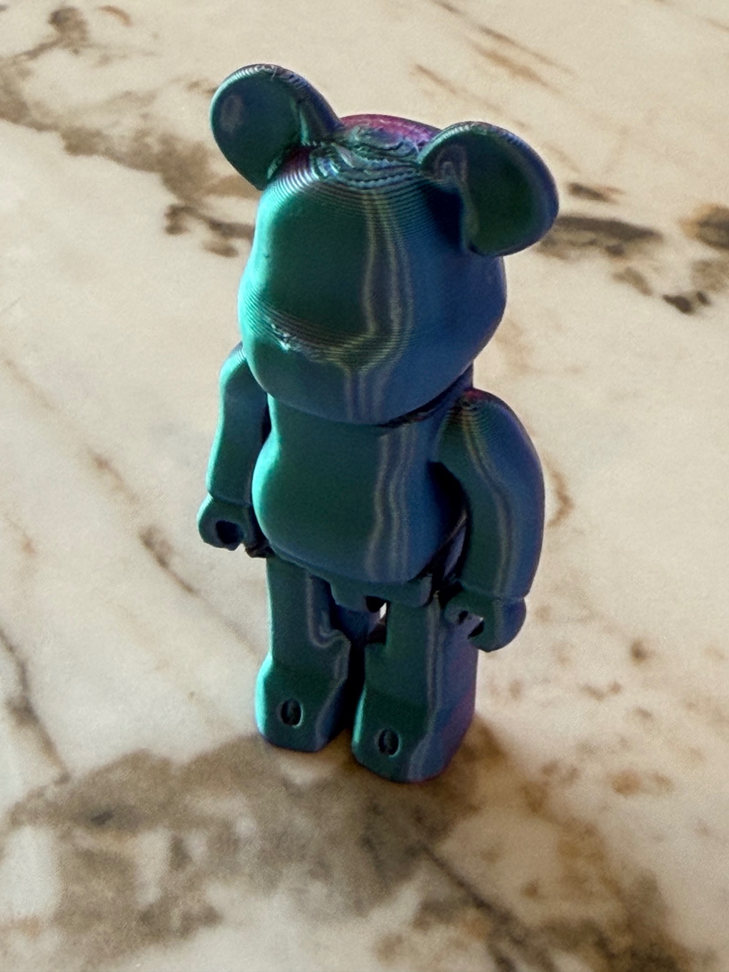 Aurora Bear — Color-shift teal and purple articulated bear